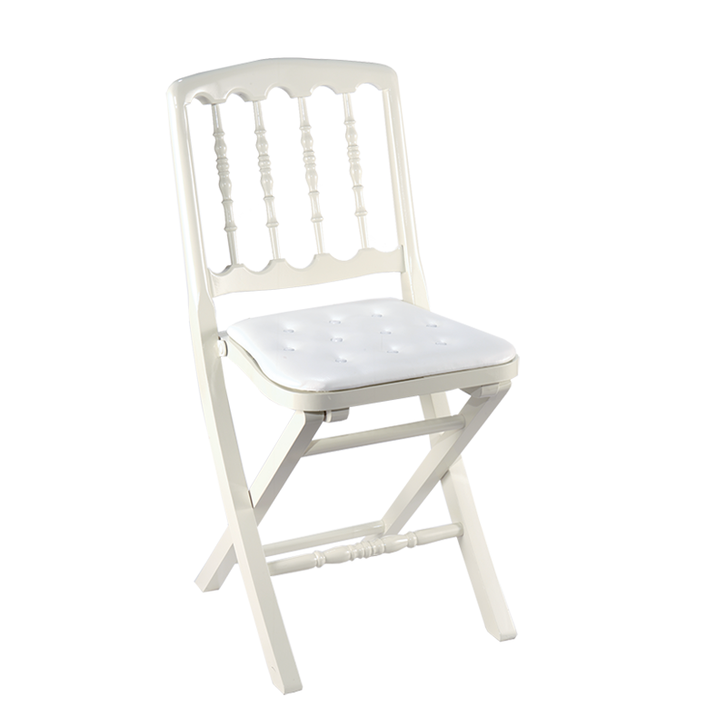 Silla Napoleón III blanca plegable para alquilar