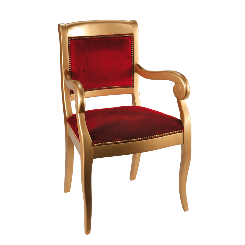 Sillón Napoleón III rojo para alquilar