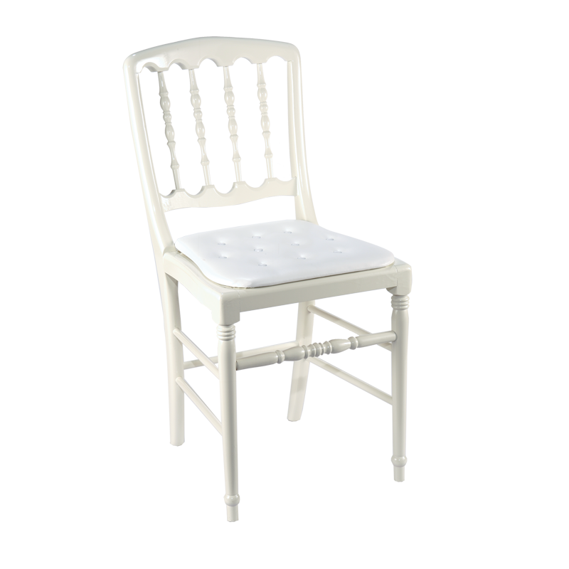 Silla Napoleón III blanca fija para alquilar