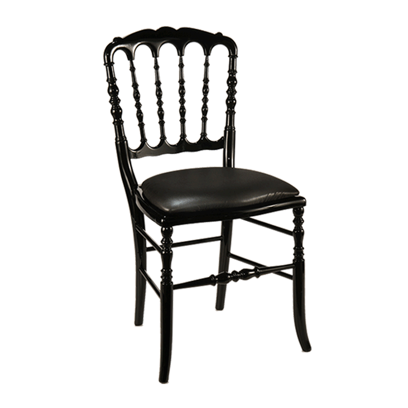 Silla Napoleón III negra fija para alquilar