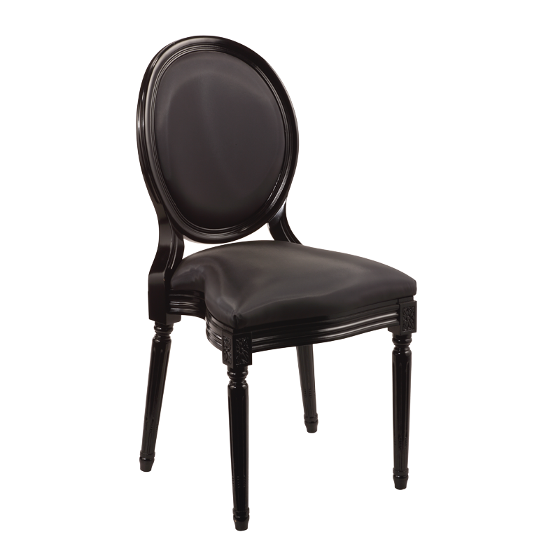 Silla Montaigne estructura negra para alquilar