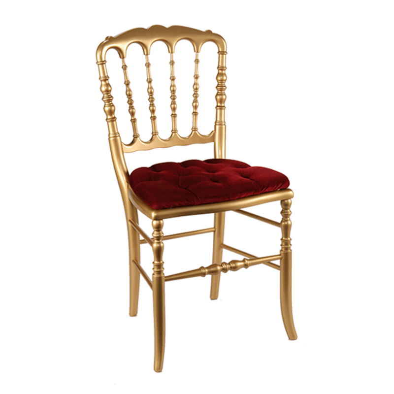 Silla Napoleón III dorada fija para alquilar