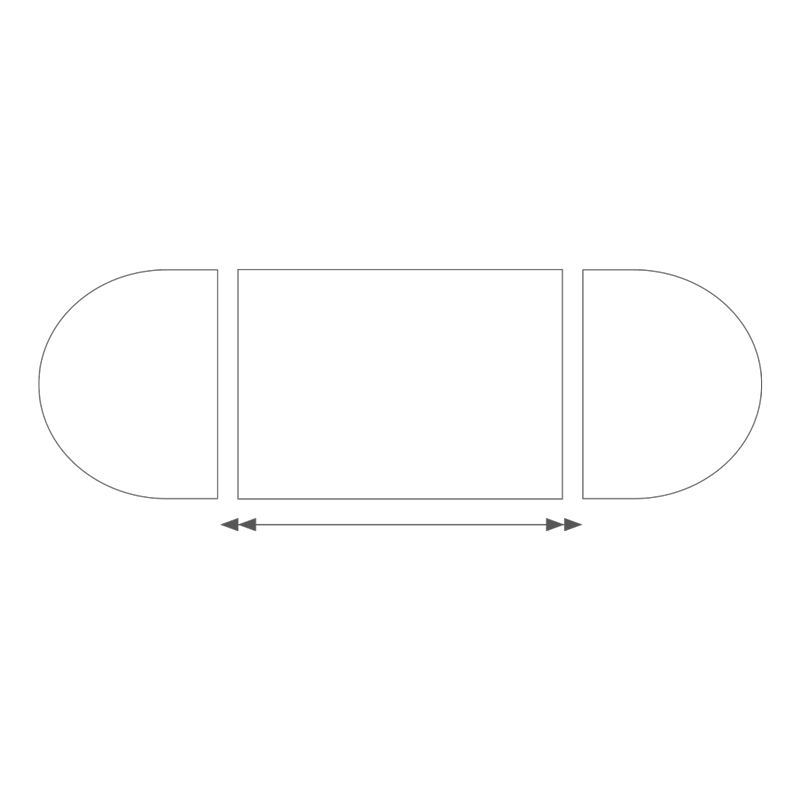 Mesa ovalada de 150 x 700 cm para alquilar