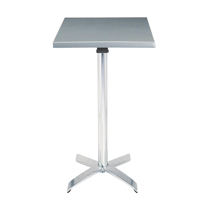 Mesa coctel alta acero cuadrada 60 x 60 cm Alt. 111 cm para alquilar