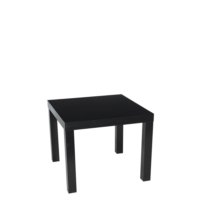 Mesa baja negra 55 x 55 cm Alt. 45 cm para alquilar