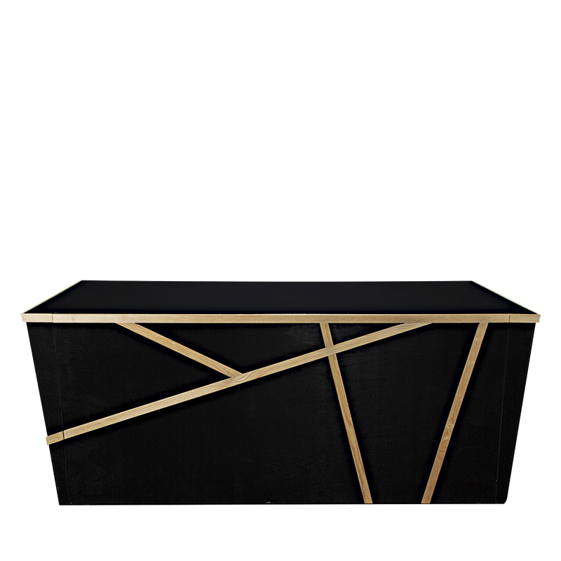Buffet plegable Sakiro 100 x 228 cm con módulos redondeado para alquilar