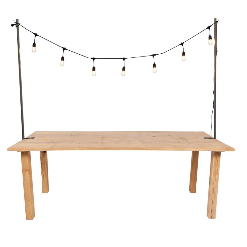 Arco pinza mesa rectangular para alquilar