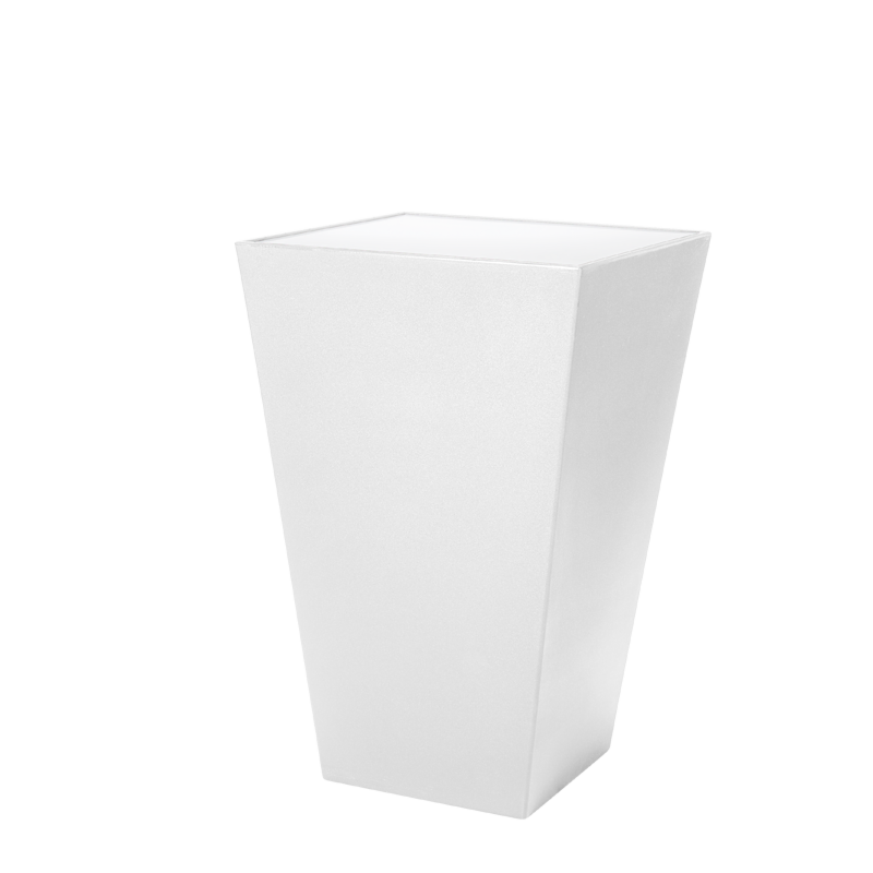 Mesa cóctel alta Cono con sobre acrílico blanco para alquilar